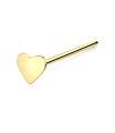 Solid Heart Silver Straight Nose Stud NSKA-601